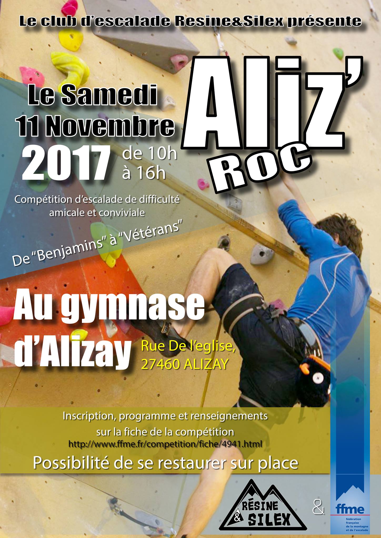 Affiche du championnat Régional d'escalade de bloc 2017