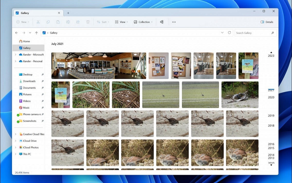 Windows 11 galerie photo explorateur de fichiers